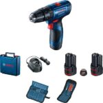 Bosch Professional 06019G8102 GSB 120-LI akkus ütvefúró + fúrószár- és bitkészlet, 23 db (2 × 2 Ah)