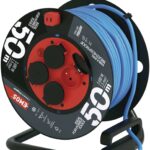 EMOS Időjárásálló kábeldob, 50 m, 4 aljzat, kék, szilikon, 230 V, 1,5 mm2