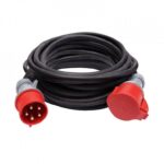 Solight hosszabbító kábel – aljzat, 15 m, 400 V / 32 A, fekete, gumi kábel H05RR-F 5G 2,5 mm2